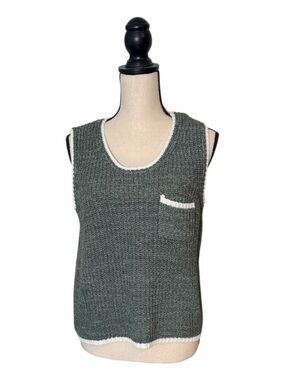 Adyson Parker Woman’s Grey Knit Capsule Sweater Tank  - Size Large